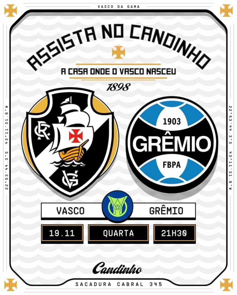 Vasco e Grêmio em confronto de futebol.