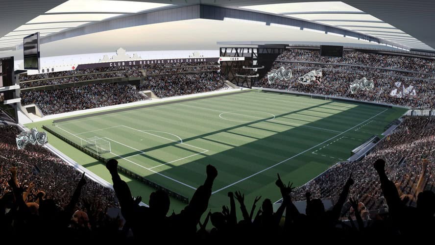 Vasco da Gama Stadium cheio de torcedores alvinegros.