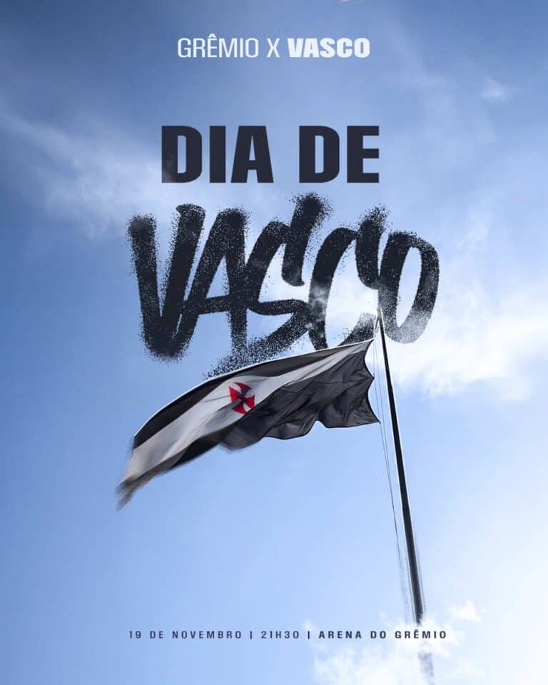 Vasco e Grêmio, bandeira e céu azul.