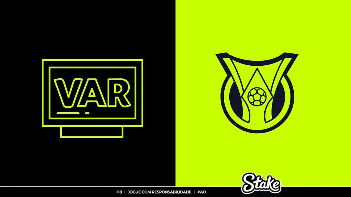 VAR frente a escudo do Vasco, cores neon verde e preto.