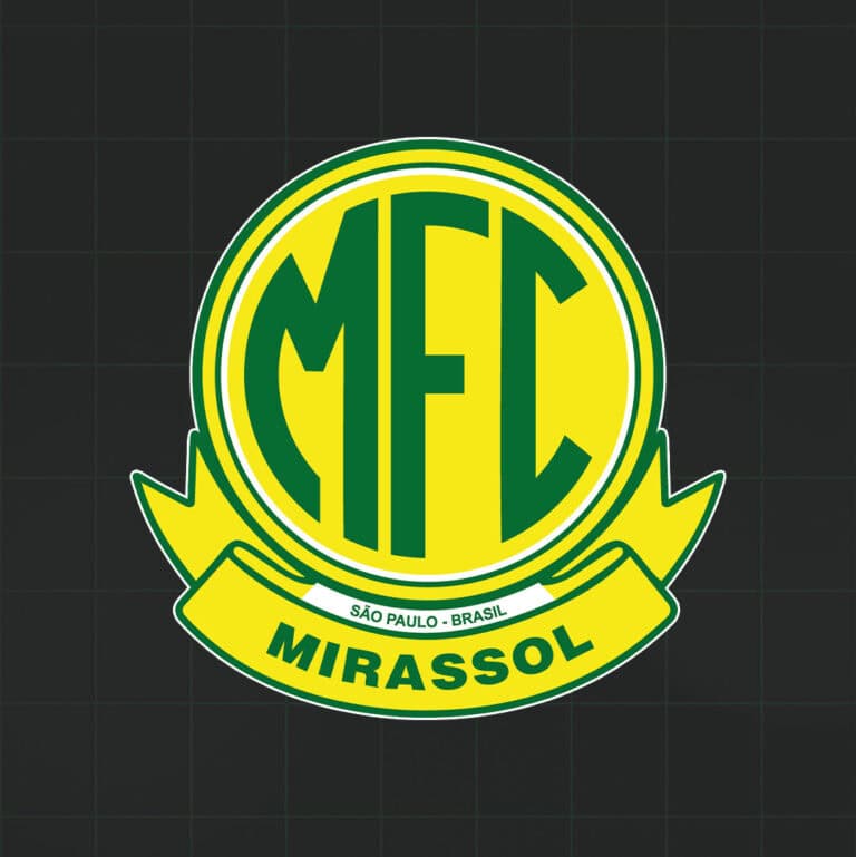 Escudo do Mirassol Futebol Clube em verde e amarelo.
