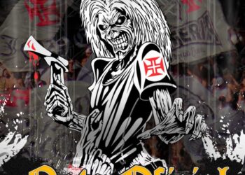 1. Ilustração de um personagem com símbolo do Vasco.