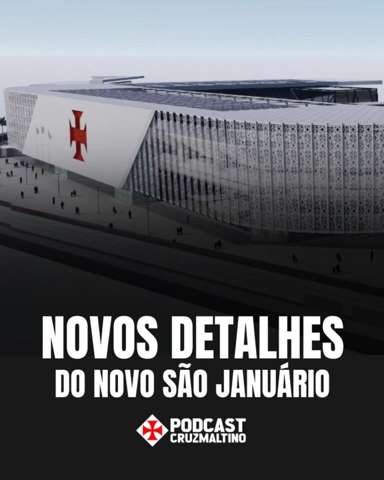 Estádio moderno do Vasco da Gama com detalhes na fachada.