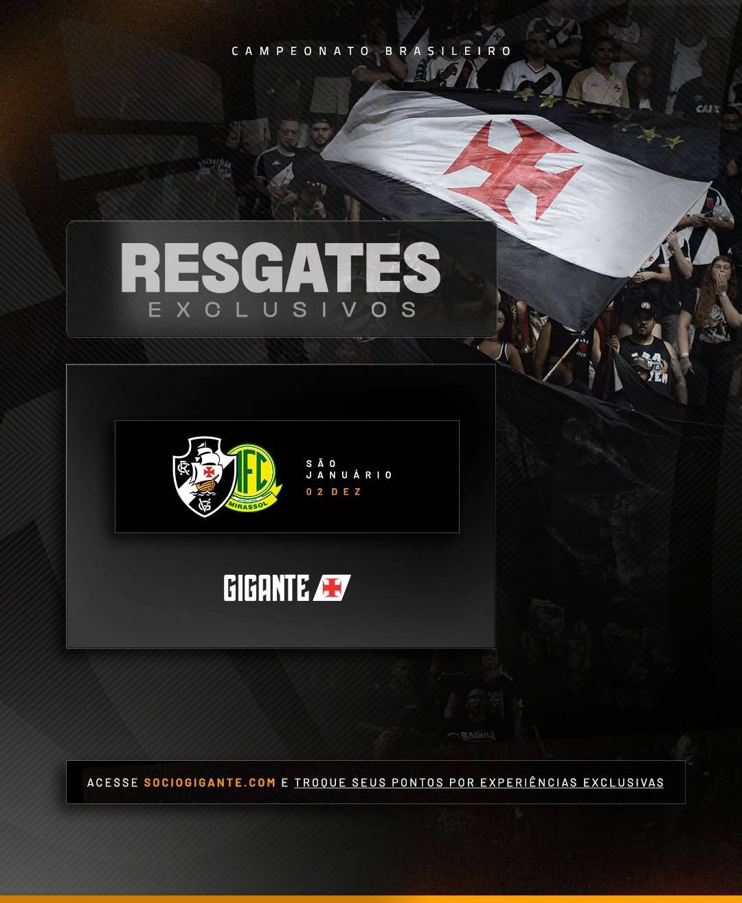 Bandeira do Vasco na torcida do Gaviões da Fiel.