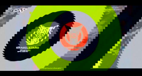 Imagem de uma placa de sinalização no estádio do Vasco com o escudo do Brasilerão Betano ao centro.