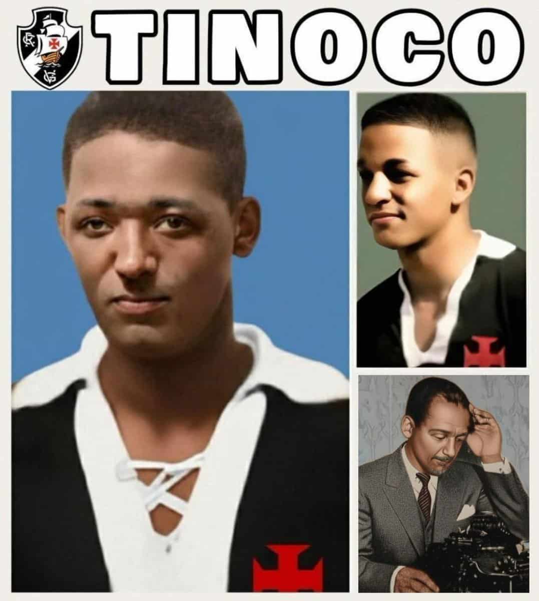 Jovem com uniforme do Vasco e cabelo curto.