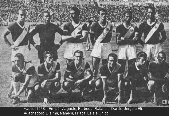 Jogadores do Vasco em campo, time clássico.