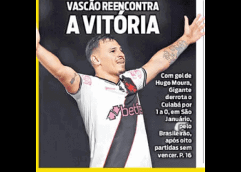 Confira as capas dos jornais após o jogo Vasco 1 x 0 Cuiabá.