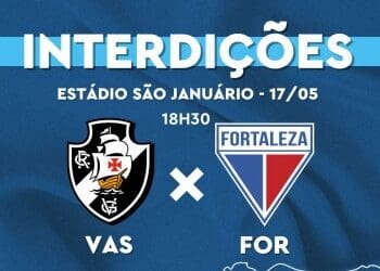 CET-Rio informa sobre bloqueios no entorno de São Januário para Vasco x Fortaleza
