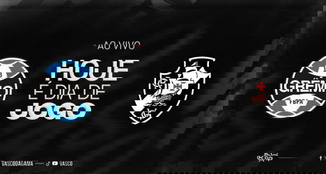 Grêmio e Vasco em destaque na transmissão ao vivo.