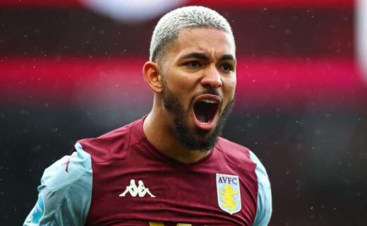 Douglas Luiz em ação pelo Aston Villa-ING
