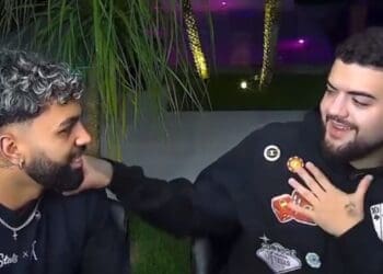 Gabigol e LuquET4 durante live