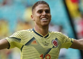 Gustavo Cuellar em ação pela Seleção da Colômbia