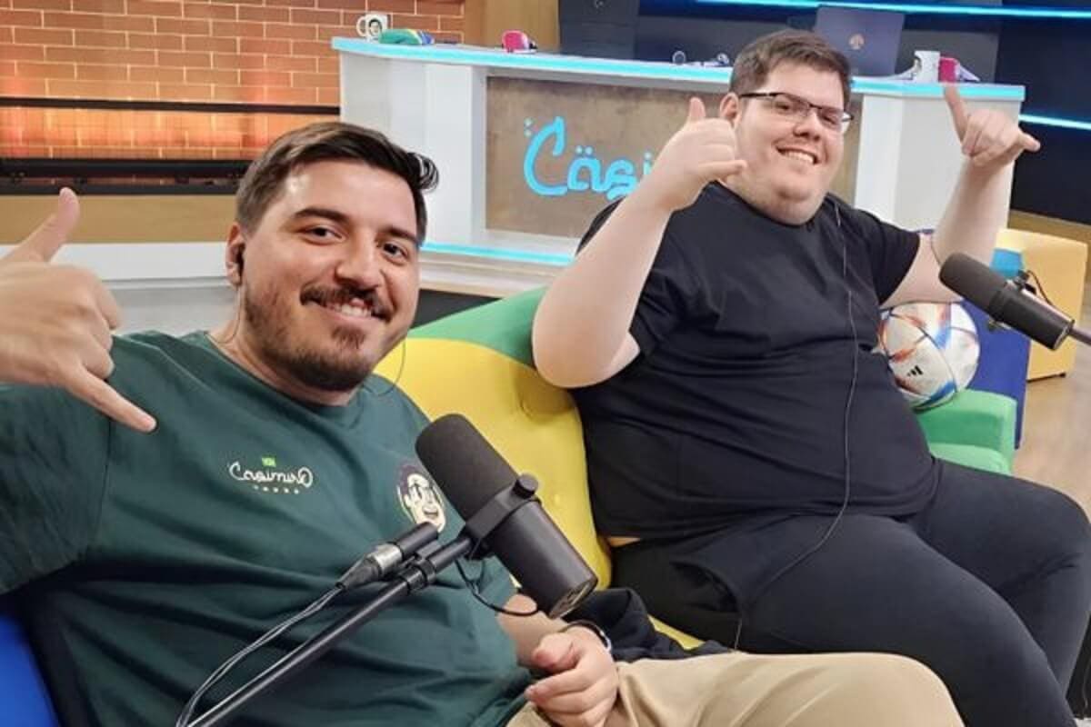 Luis Felipe Freitas, narrador da CazéTV, e Casimiro