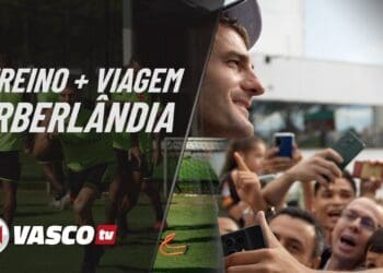 VascoTV exibe momentos do treino deste sábado e jornada para Uberlândia; assista ao vídeo.