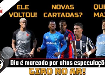 Vasco intensifica procura por novos jogadores, com foco em colombianos.