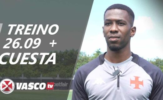 Treinamento do Vasco, data 26.09, com atleta em foco.