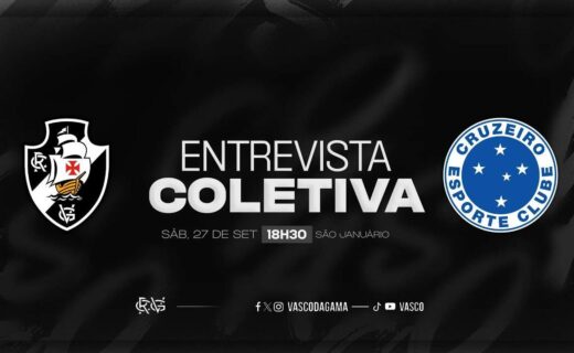 Bandeira do Vasco e do Cruzeiro, anúncio de entrevista coletiva.