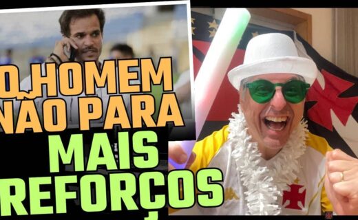 Apoiador do Vasco com uniforme e bandeira do time.