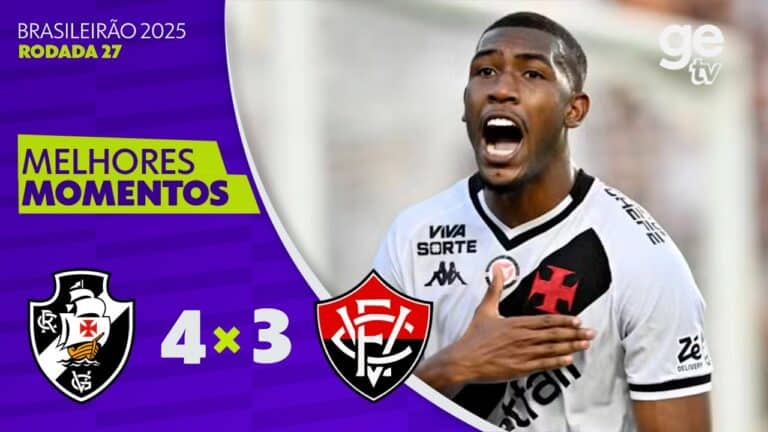 Goleiro comemorando vitória do Vasco em jogo válido pela Série B de 2025.