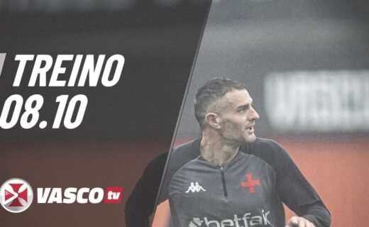 Treino Vasco, jogador em campo, treino físico, Vasco TV, preparação para partida.