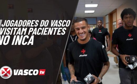 Jogadores do Vasco visitam pacientes no INCA.