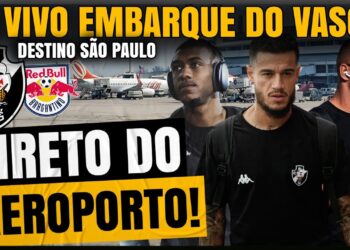 Vasco entrando em aeroporto com jogadores.