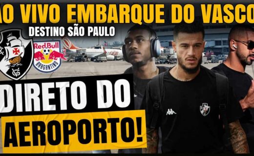Vasco entrando em aeroporto com jogadores.