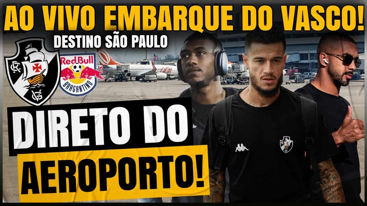Vasco entrando em aeroporto com jogadores.