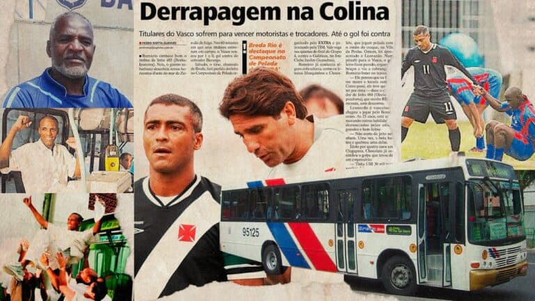 Vasco em campo; jogadores e torcida vibrando.