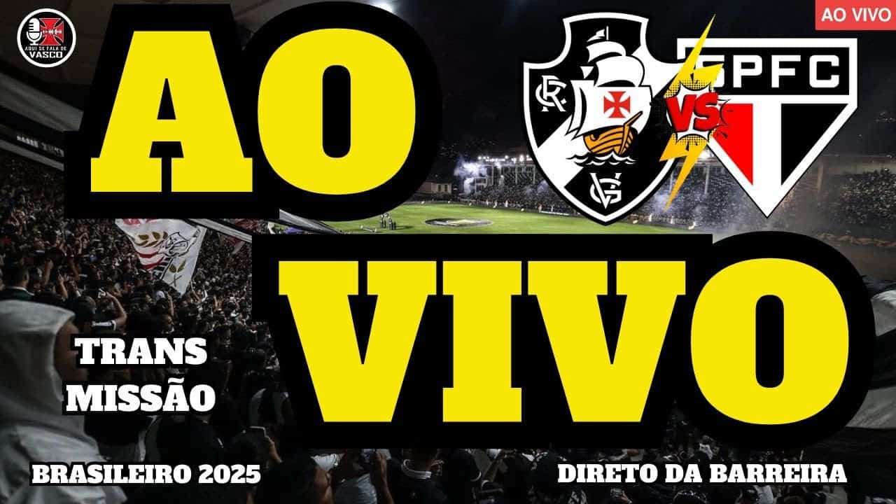 Vasco x São Paulo torcida em jogo ao vivo.