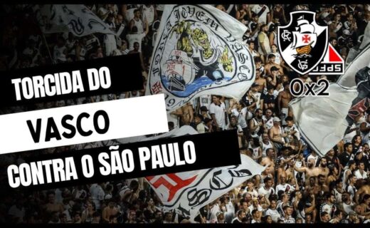 Torcida do Vasco comemorando partida de futebol.