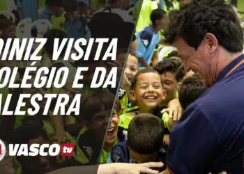Diniz visita crianças em escola do Vasco.
