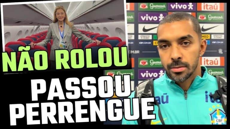 Viajante em avião com assentos vermelhos e cadeiras de couro.