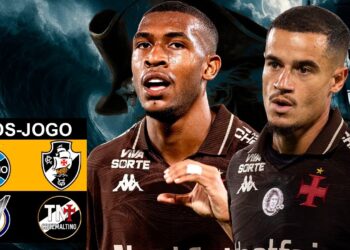 Jogadores do Vasco em momento de jogo.