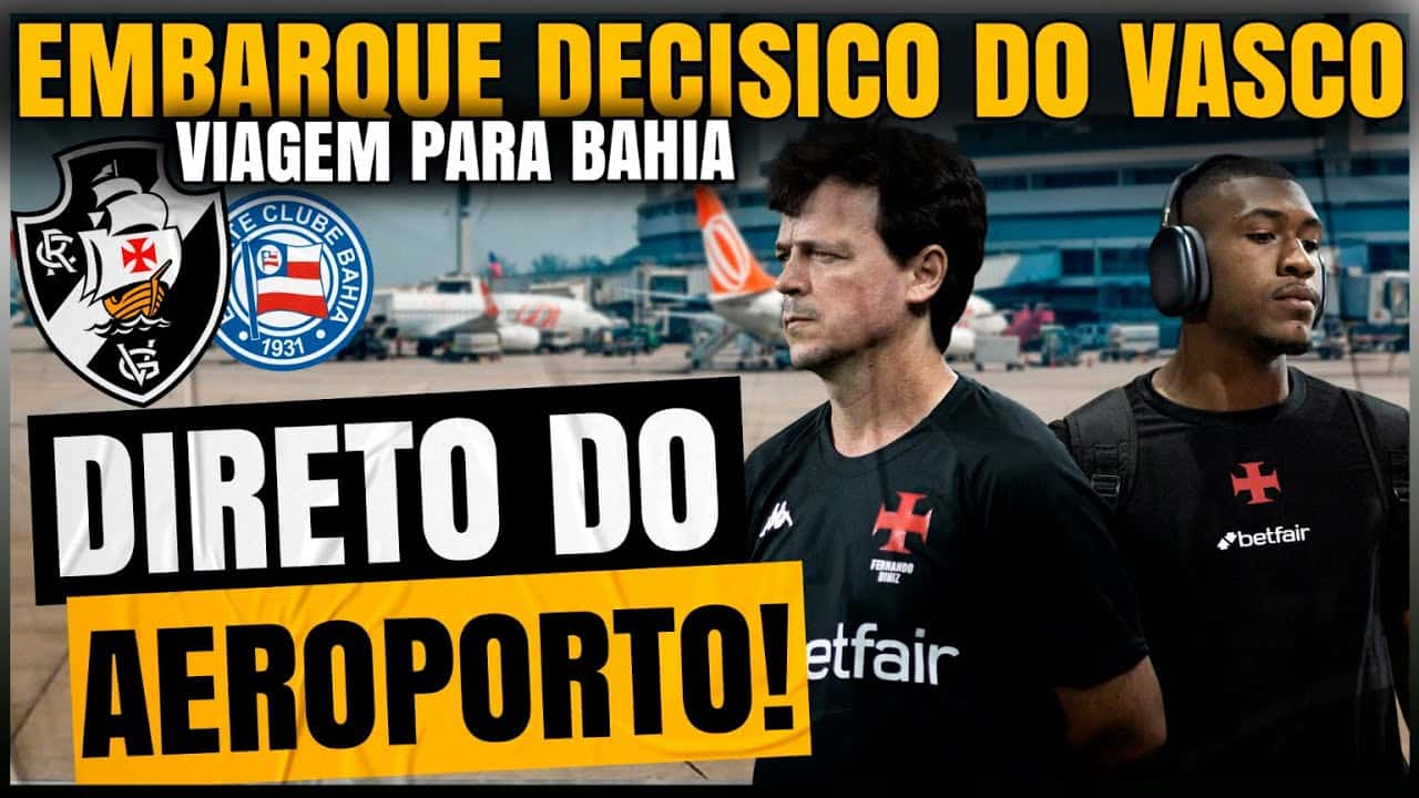 Embarque decisivo do Vasco no aeroporto.