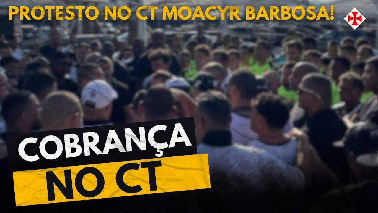 Protesto no CT do Vasco Barbosa.