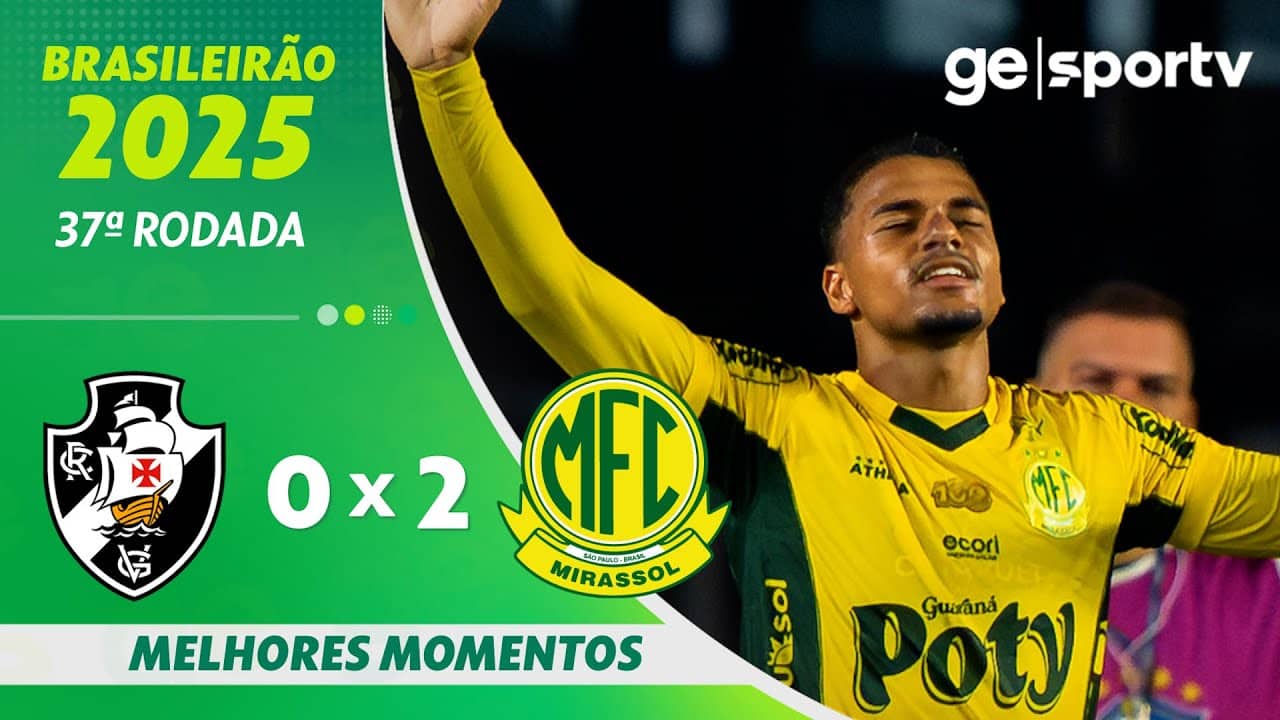 Imagem de jogador do Mirassol comemorando vitória.