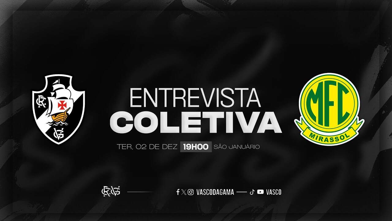 Ídolos do Vasco e do Mirassol em destaque para entrevista coletiva.