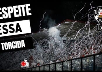 Bancada Vasco exibe a torcida do Vasco no confronto contra o Atlético-MG; assista ao vídeo.