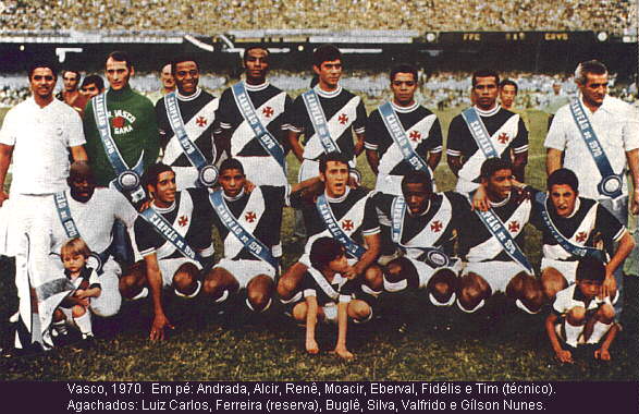 Vasco campeão carioca de 1970 — foto com faixa