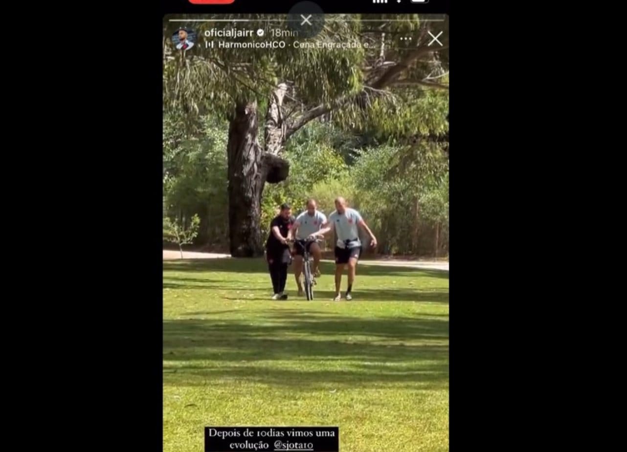 Serginho tenta andar de bicicleta