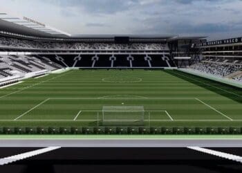 Visão atrás de uma das traves de São Januário